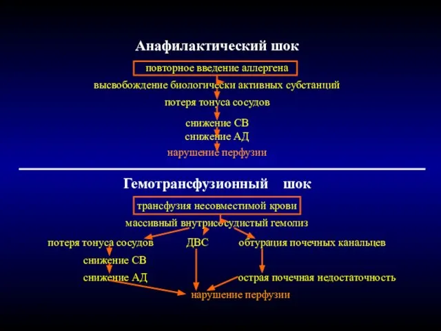 Анафилактический шок повторное введение аллергена высвобождение биологически активных субстанций потеря тонуса сосудов