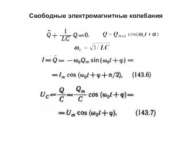 Свободные электромагнитные колебания