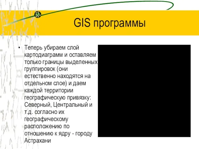 GIS программы Теперь убираем слой картодиаграмм и оставляем только границы выделенных группировок