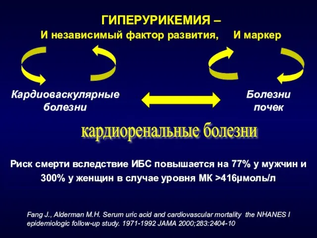 Кардиоваскулярные болезни Болезни почек кардиоренальные болезни Риск смерти вследствие ИБС повышается на