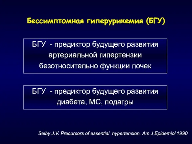 Selby J.V. Precursors of essential hypertension. Am J Epidemiol 1990 БГУ -