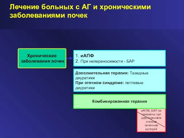 Лечение больных с АГ и хроническими заболеваниями почек