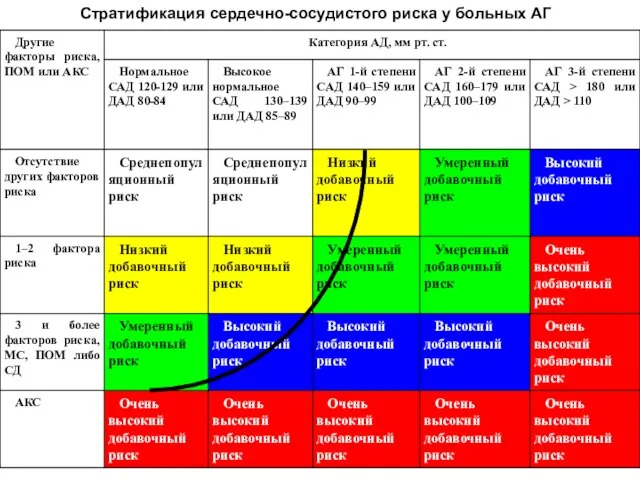 Стратификация сердечно-сосудистого риска у больных АГ