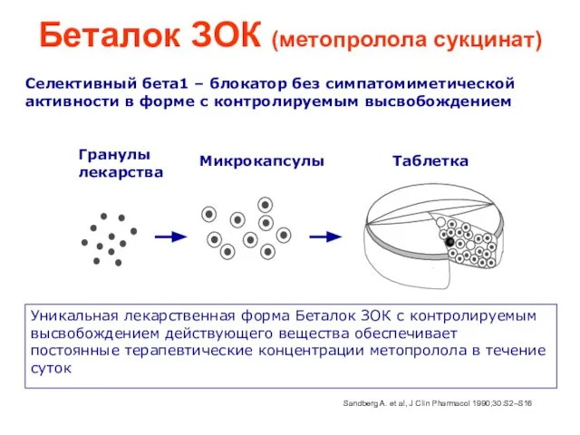 Гранулы лекарства Микрокапсулы Таблетка Sandberg A. et al, J Clin Pharmacol 1990;30:S2–S16