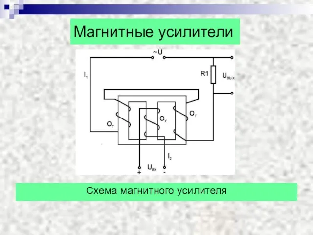 Магнитные усилители Схема магнитного усилителя