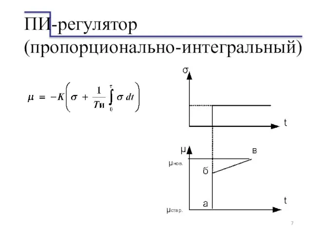 ПИ-регулятор (пропорционально-интегральный) μнов. μстар.