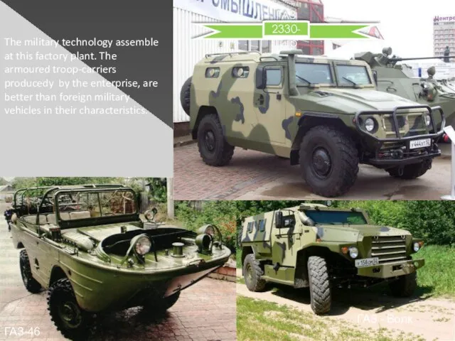 ГАЗ - Волк ГАЗ-46 ГАЗ 2330-Тигр The military technology assemble at this