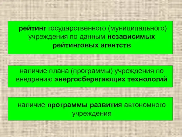 рейтинг государственного (муниципального) учреждения по данным независимых рейтинговых агентств наличие плана (программы)