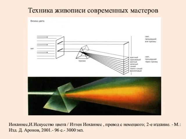 Техника живописи современных мастеров Иоханнес,И.Искусство цвета / Иттен Иоханнес , превод с