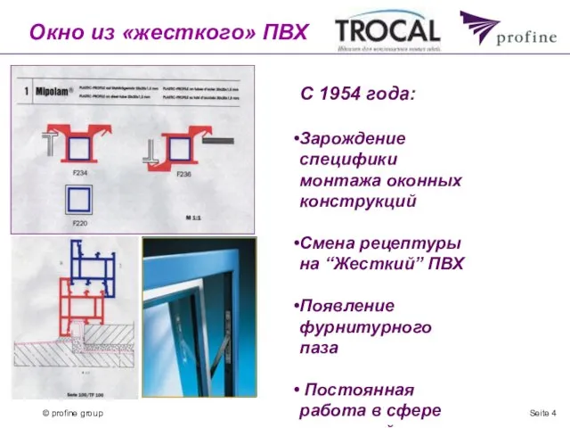 Seite Окно из «жесткого» ПВХ С 1954 года: Зарождение специфики монтажа оконных