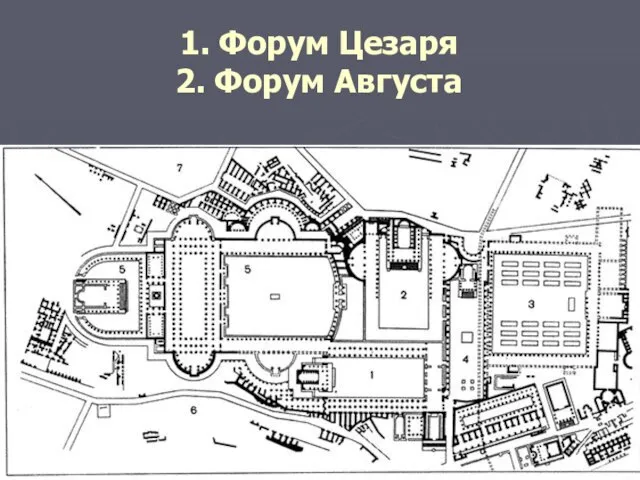 1. Форум Цезаря 2. Форум Августа