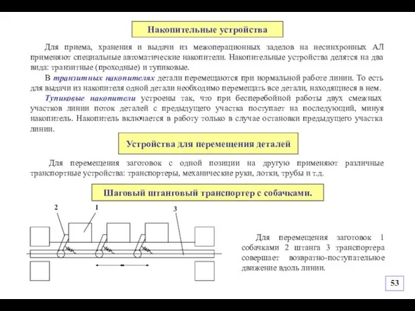 Устройства для перемещения деталей Для перемещения заготовок с одной позиции на другую