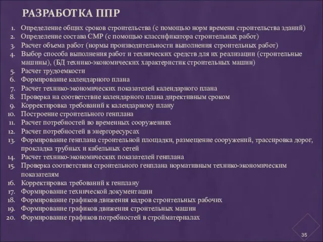 РАЗРАБОТКА ППР Определение общих сроков строительства (с помощью норм времени строительства зданий)