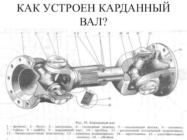 КАК УСТРОЕН КАРДАННЫЙ ВАЛ?