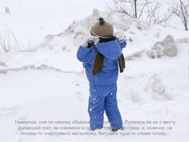 Наверное, они по своему обыкновению ругались. Ругались на не к месту выпавший