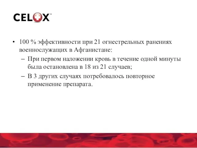 100 % эффективности при 21 огнестрельных ранениях военнослужащих в Афганистане: При первом