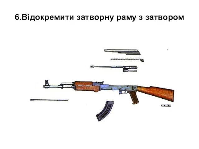 6.Відокремити затворну раму з затвором