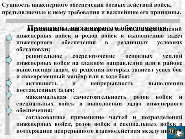 Ι 07 постоянная боевая готовность частей и подразделений инженерных войск и родов