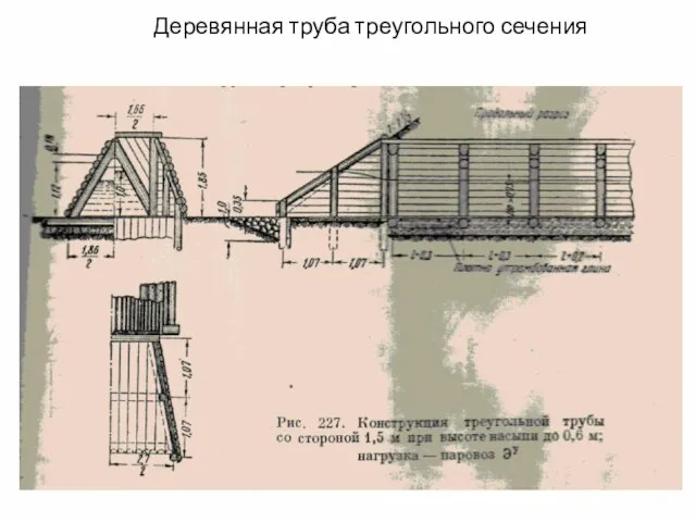 Деревянная труба треугольного сечения