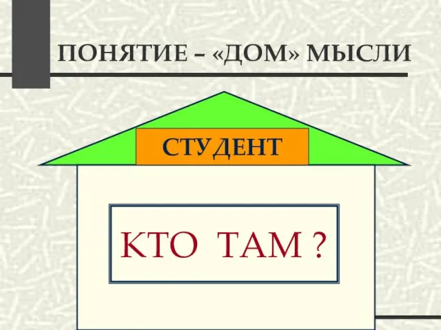 ПОНЯТИЕ – «ДОМ» МЫСЛИ КТО ТАМ ? СТУДЕНТ КТО ТАМ ?