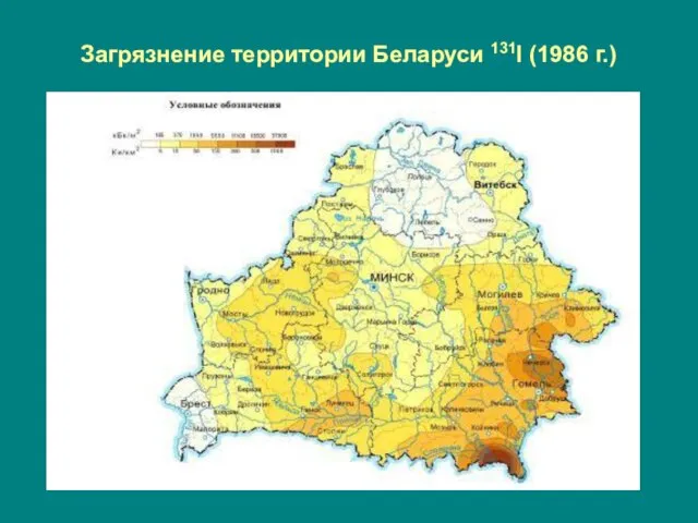 Загрязнение территории Беларуси 131I (1986 г.)