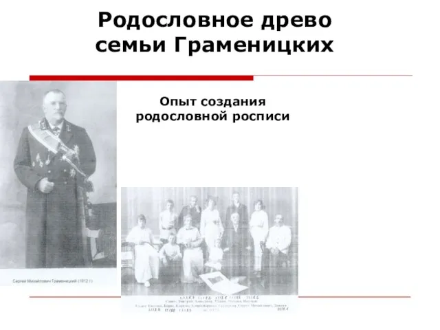 Родословное древо семьи Граменицких Опыт создания родословной росписи