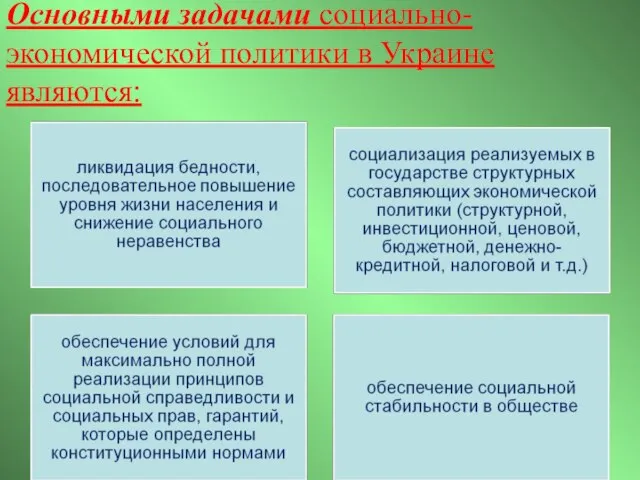 Основными задачами социально-экономической политики в Украине являются:
