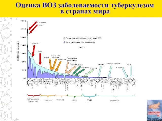 Оценка ВОЗ заболеваемости туберкулезом в странах мира