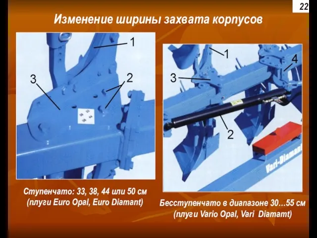 Изменение ширины захвата корпусов