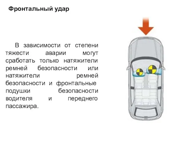 В зависимости от степени тяжести аварии могут сработать только натяжители ремней безопасности