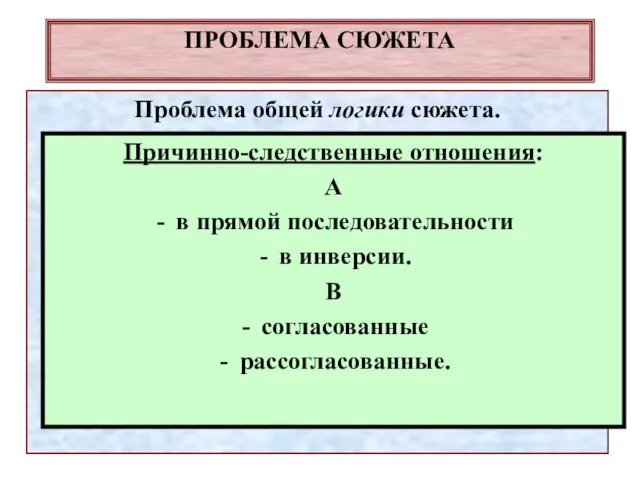 ПРОБЛЕМА СЮЖЕТА Проблема общей логики сюжета. *** Проблема стереотипов в оперных сюжетах.