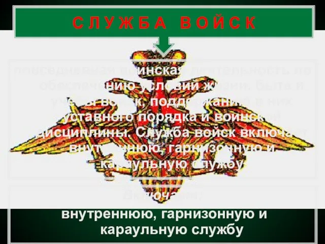 повседневная воинская деятельность по обеспечению условий жизни, быта и учебы войск, поддержанию