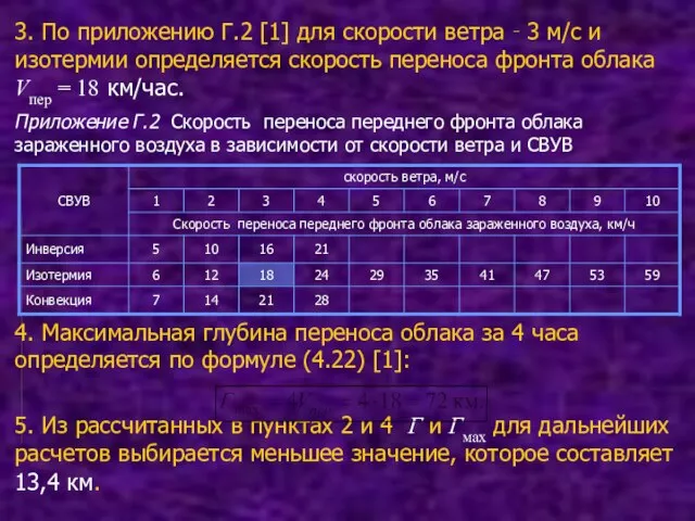 3. По приложению Г.2 [1] для скорости ветра ‑ 3 м/с и