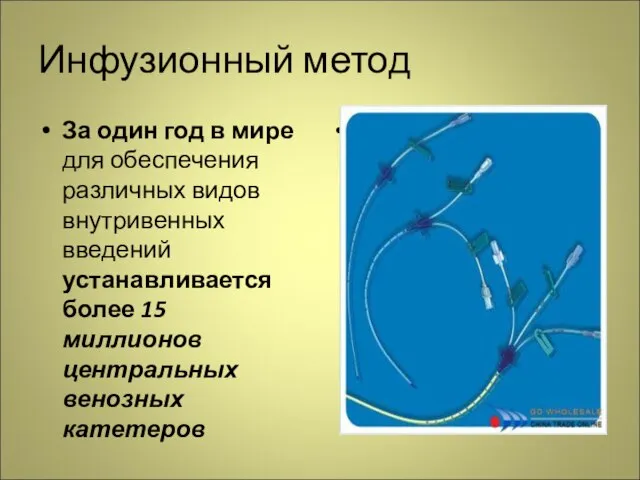 Инфузионный метод За один год в мире для обеспечения различных видов внутривенных