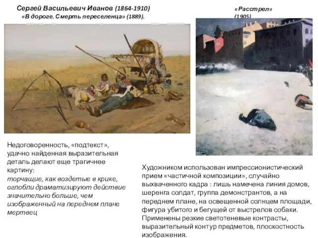 Сергей Васильевич Иванов (1864-1910) «В дороге. Смерть переселенца» (1889). Недоговоренность, «подтекст», удачно