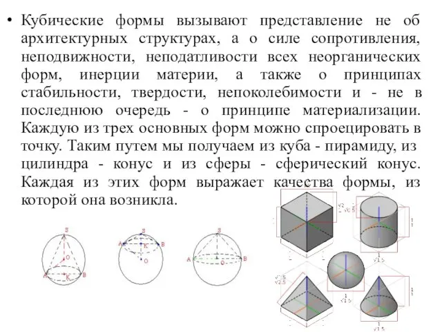 Кубические формы вызывают представление не об архитектурных структурах, а о силе сопротивления,