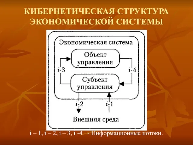 КИБЕРНЕТИЧЕСКАЯ СТРУКТУРА ЭКОНОМИЧЕСКОЙ СИСТЕМЫ i – 1, i – 2, i –