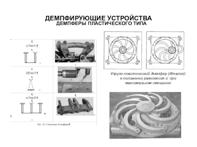 ДЕМПФИРУЮЩИЕ УСТРОЙСТВА ДЕМПФЕРЫ ПЛАСТИЧЕСКОГО ТИПА Упруго-пластический демпфер (Италия): в положении равновесия и при максимальном смещении