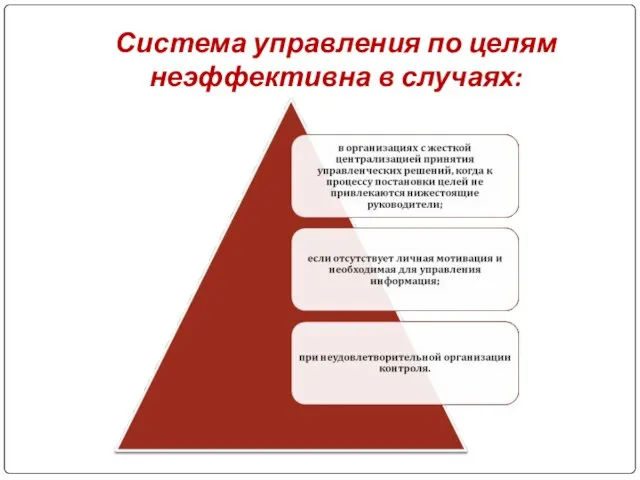 Система управления по целям неэффективна в случаях: