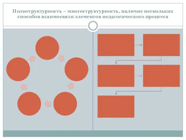 Полиструктурность – многоструктурность, наличие нескольких способов взаимосвязи элементов педагогического процесса