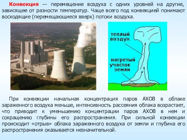 Конвекция — перемещение воздуха с одних уровней на другие, зависящее от разности