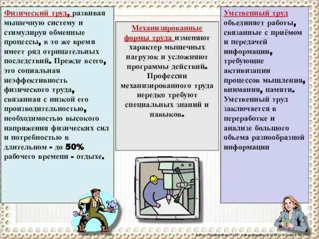 Физический труд, развивая мышечную систему и стимулируя обменные процессы, в то же