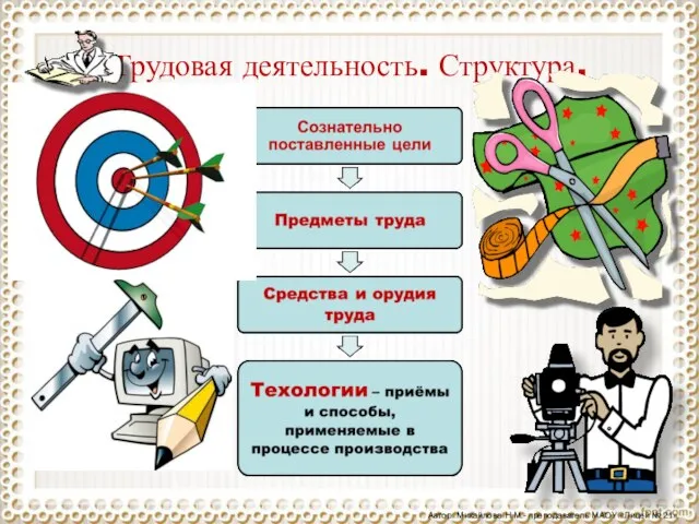 Трудовая деятельность. Структура. Автор: Михайлова Н.М.- преподаватель МАОУ «Лицей № 21»