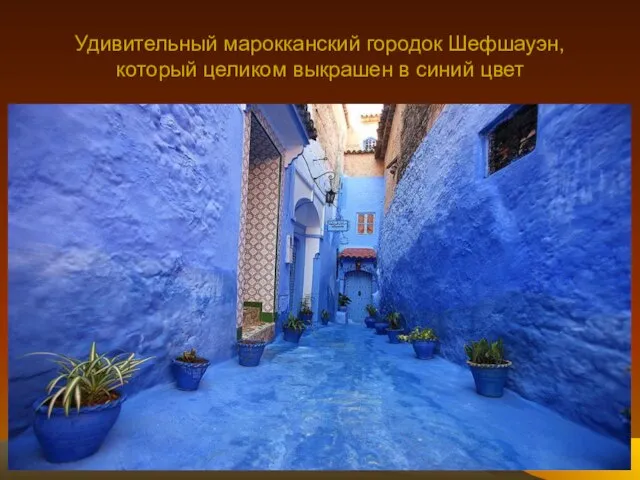Удивительный марокканский городок Шефшауэн, который целиком выкрашен в синий цвет