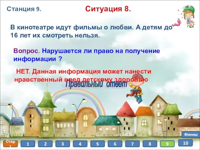 Станция 9. Старт 1 2 3 4 5 6 7 8 Финиш