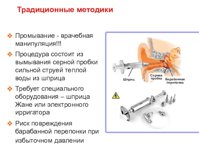 Промывание - врачебная манипуляция!!! Процедура состоит из вымывания серной пробки сильной струей