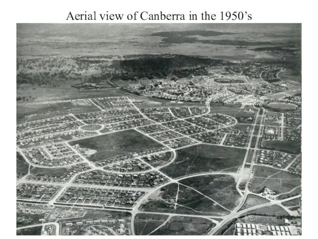 Aerial view of Canberra in the 1950’s