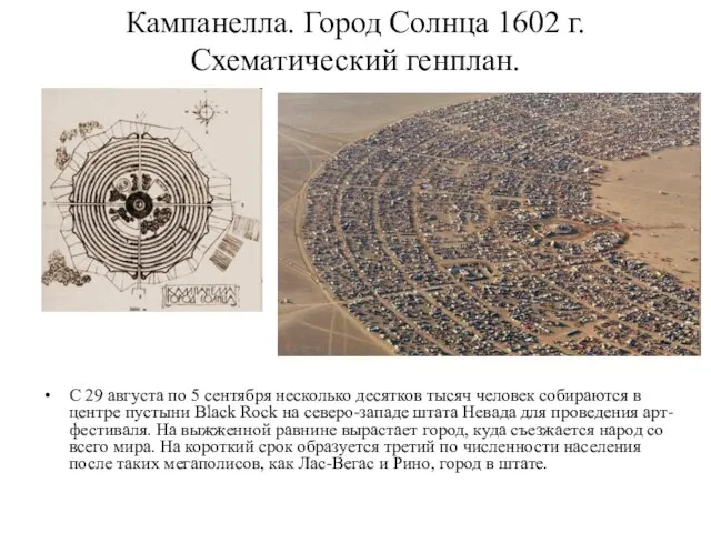 Кампанелла. Город Солнца 1602 г. Схематический генплан. С 29 августа по 5