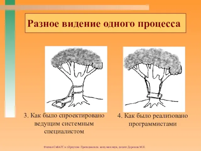 Филиал СибАГС в г.Иркутске Преподаватель: канд.экон.наук, доцент Дорохова М.Н. Разное видение одного