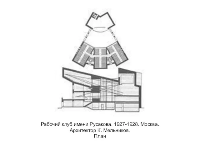 Рабочий клуб имени Русакова. 1927-1928. Москва. Архитектор К. Мельников. План